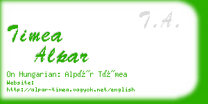 timea alpar business card